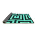 Sideview of Abstract Turquoise Contemporary Rug, con2780turq