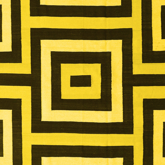 Machine Washable Abstract Yellow Contemporary Rug, wshcon2780yw