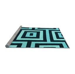 Sideview of Machine Washable Abstract Light Blue Contemporary Rug, wshcon2780lblu