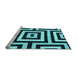 Sideview of Machine Washable Abstract Light Blue Contemporary Rug, wshcon2780lblu