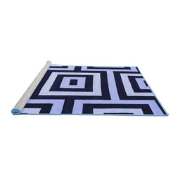 Sideview of Machine Washable Abstract Blue Contemporary Rug, wshcon2780blu