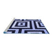 Sideview of Machine Washable Abstract Blue Contemporary Rug, wshcon2780blu