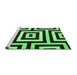 Sideview of Machine Washable Abstract Emerald Green Contemporary Area Rugs, wshcon2780emgrn