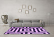 Machine Washable Abstract Purple Contemporary Area Rugs in a Living Room, wshcon2780pur