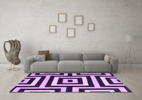 Machine Washable Abstract Purple Contemporary Rug, wshcon2780pur