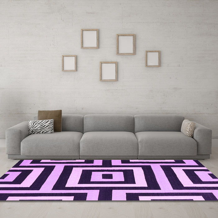 Machine Washable Abstract Purple Contemporary Area Rugs in a Living Room, wshcon2780pur