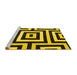 Sideview of Machine Washable Abstract Yellow Contemporary Rug, wshcon2780yw