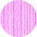 Round Machine Washable Solid Pink Modern Rug, wshcon2781pnk