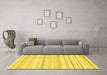 Machine Washable Solid Yellow Modern Rug in a Living Room, wshcon2781yw