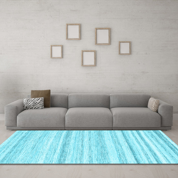 Machine Washable Solid Light Blue Modern Rug in a Living Room, wshcon2781lblu