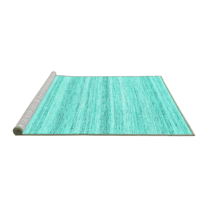 Sideview of Machine Washable Solid Turquoise Modern Area Rugs, wshcon2781turq