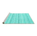 Sideview of Machine Washable Solid Turquoise Modern Area Rugs, wshcon2781turq