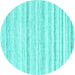 Round Solid Turquoise Modern Rug, con2781turq