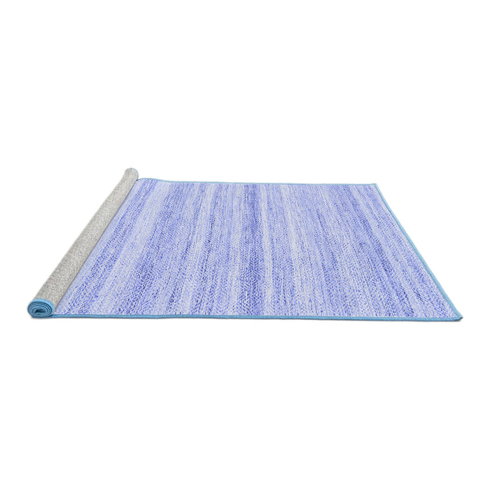 Sideview of Machine Washable Solid Blue Modern Rug, wshcon2781blu