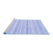 Sideview of Machine Washable Solid Blue Modern Rug, wshcon2781blu