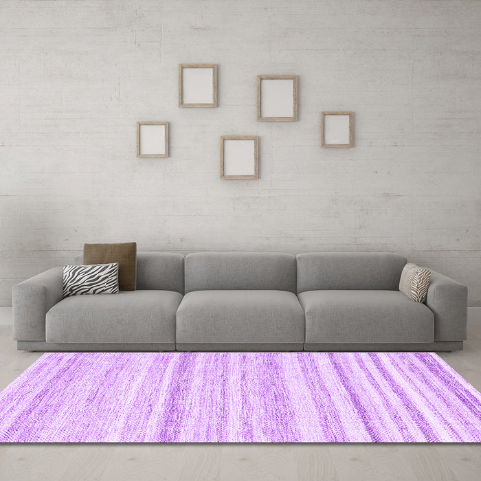 Machine Washable Solid Purple Modern Area Rugs in a Living Room, wshcon2781pur