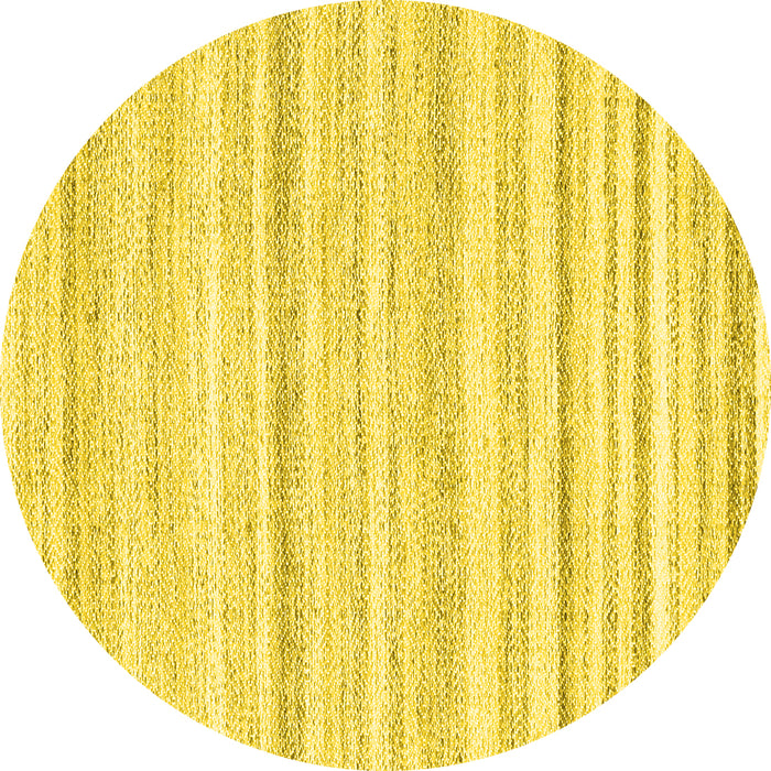 Round Solid Yellow Modern Rug, con2781yw