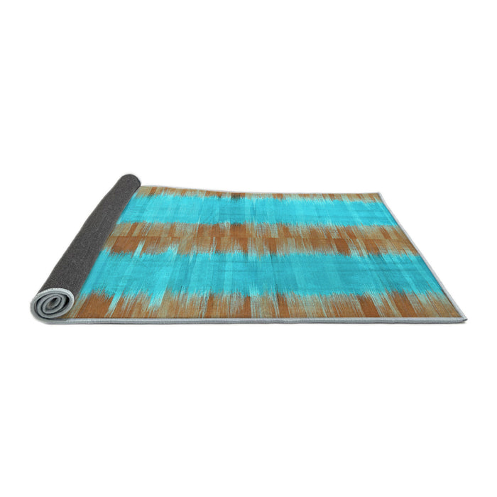 Sideview of Abstract Light Blue Contemporary Rug, con2782lblu