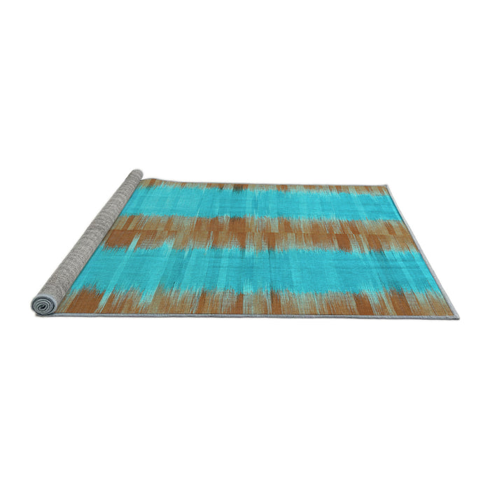 Sideview of Machine Washable Abstract Light Blue Contemporary Rug, wshcon2782lblu
