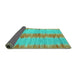 Sideview of Abstract Turquoise Contemporary Rug, con2782turq