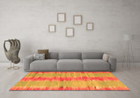 Machine Washable Abstract Orange Contemporary Rug, wshcon2782org