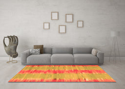 Machine Washable Abstract Orange Contemporary Area Rugs in a Living Room, wshcon2782org