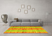 Machine Washable Abstract Yellow Contemporary Rug in a Living Room, wshcon2782yw