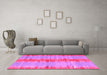 Machine Washable Abstract Pink Contemporary Rug in a Living Room, wshcon2782pnk