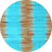 Round Abstract Light Blue Contemporary Rug, con2782lblu