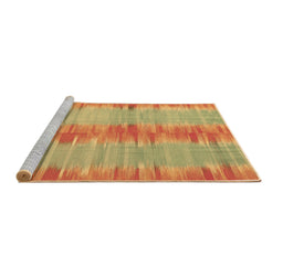 Sideview of Machine Washable Abstract Brown Contemporary Rug, wshcon2782brn