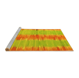 Sideview of Machine Washable Abstract Yellow Contemporary Rug, wshcon2782yw