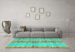 Machine Washable Abstract Turquoise Contemporary Area Rugs in a Living Room,, wshcon2782turq