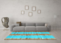 Machine Washable Abstract Light Blue Contemporary Rug, wshcon2782lblu