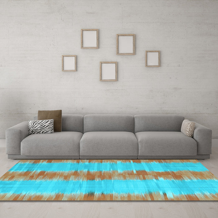 Machine Washable Abstract Light Blue Contemporary Rug in a Living Room, wshcon2782lblu