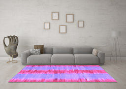 Machine Washable Abstract Purple Contemporary Area Rugs in a Living Room, wshcon2782pur