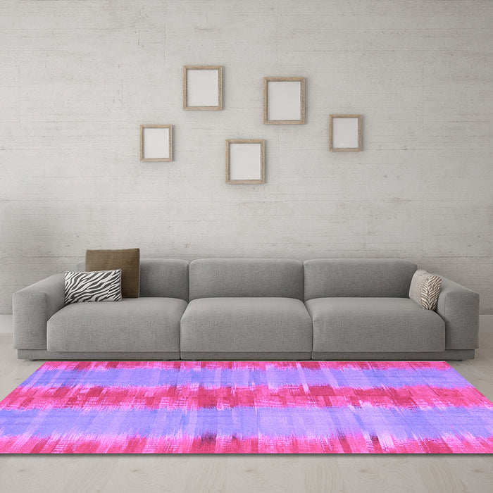 Machine Washable Abstract Purple Contemporary Area Rugs in a Living Room, wshcon2782pur