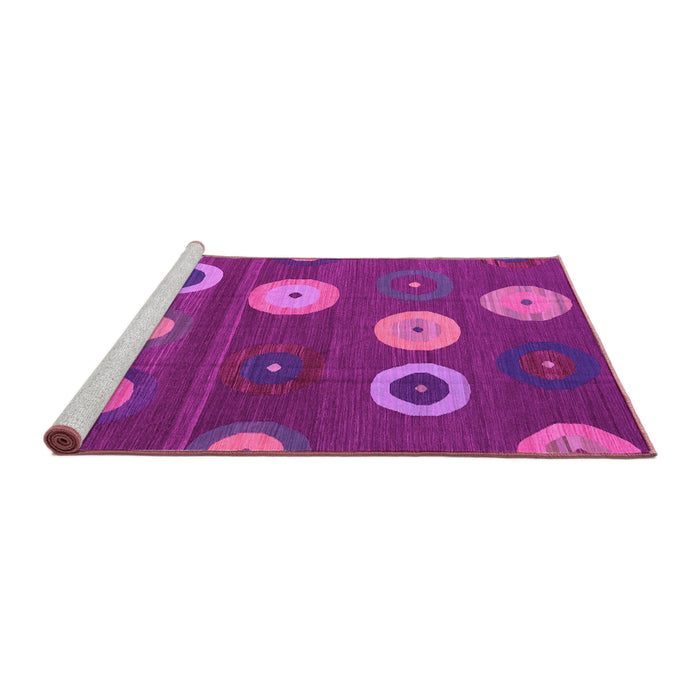 Sideview of Machine Washable Abstract Pink Contemporary Rug, wshcon2783pnk