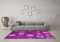 Machine Washable Abstract Pink Contemporary Rug, wshcon2783pnk