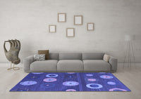 Machine Washable Abstract Blue Contemporary Rug, wshcon2783blu