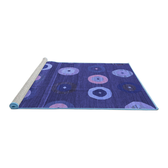Sideview of Machine Washable Abstract Blue Contemporary Rug, wshcon2783blu
