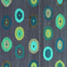 Square Abstract Turquoise Contemporary Rug, con2783turq