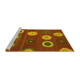 Sideview of Machine Washable Abstract Yellow Contemporary Rug, wshcon2783yw