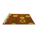 Sideview of Machine Washable Abstract Yellow Contemporary Rug, wshcon2783yw