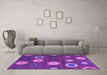 Machine Washable Abstract Purple Contemporary Area Rugs in a Living Room, wshcon2783pur