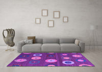 Machine Washable Abstract Purple Contemporary Rug, wshcon2783pur