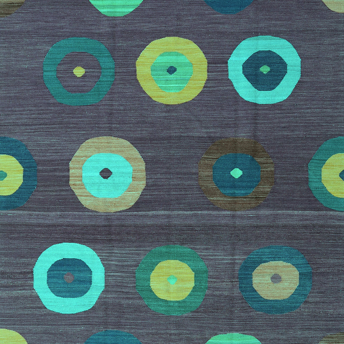 Machine Washable Abstract Turquoise Contemporary Area Rugs, wshcon2783turq