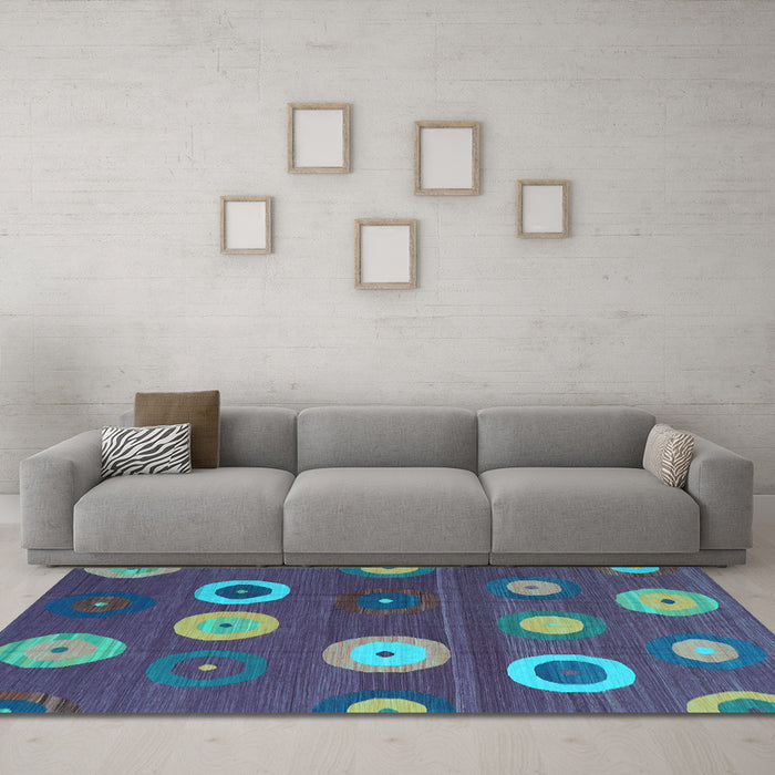 Machine Washable Abstract Light Blue Contemporary Rug in a Living Room, wshcon2783lblu