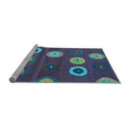 Sideview of Machine Washable Abstract Light Blue Contemporary Rug, wshcon2783lblu