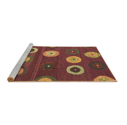 Sideview of Machine Washable Abstract Brown Contemporary Rug, wshcon2783brn