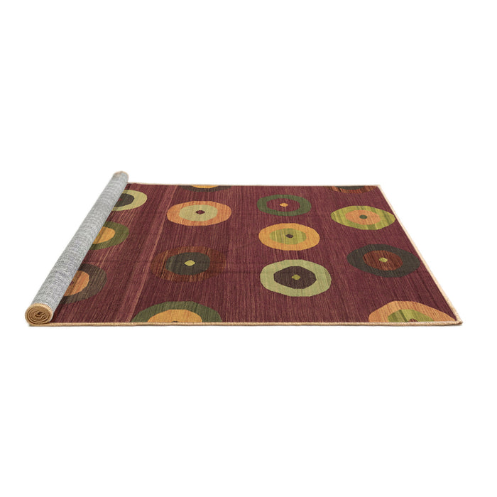 Sideview of Machine Washable Abstract Brown Contemporary Rug, wshcon2783brn
